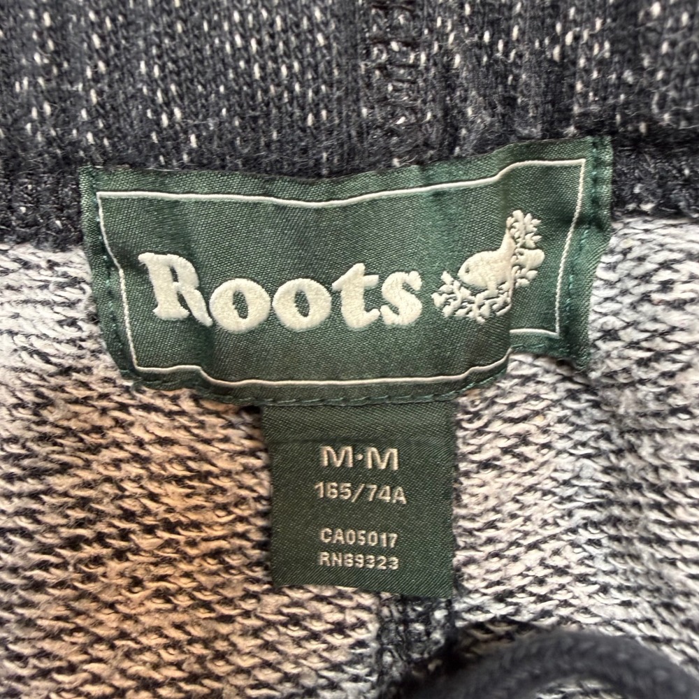 Roots Salt & Pepper Sweatpants Womens Medium Gray Black Logo Jogger Lounge - Picture 5 of 10